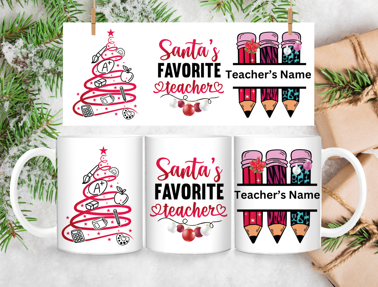 Santa's Favorite Teacher Mug PERSONALIZED