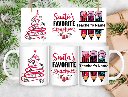 Santa's Favorite Teacher Mug PERSONALIZED