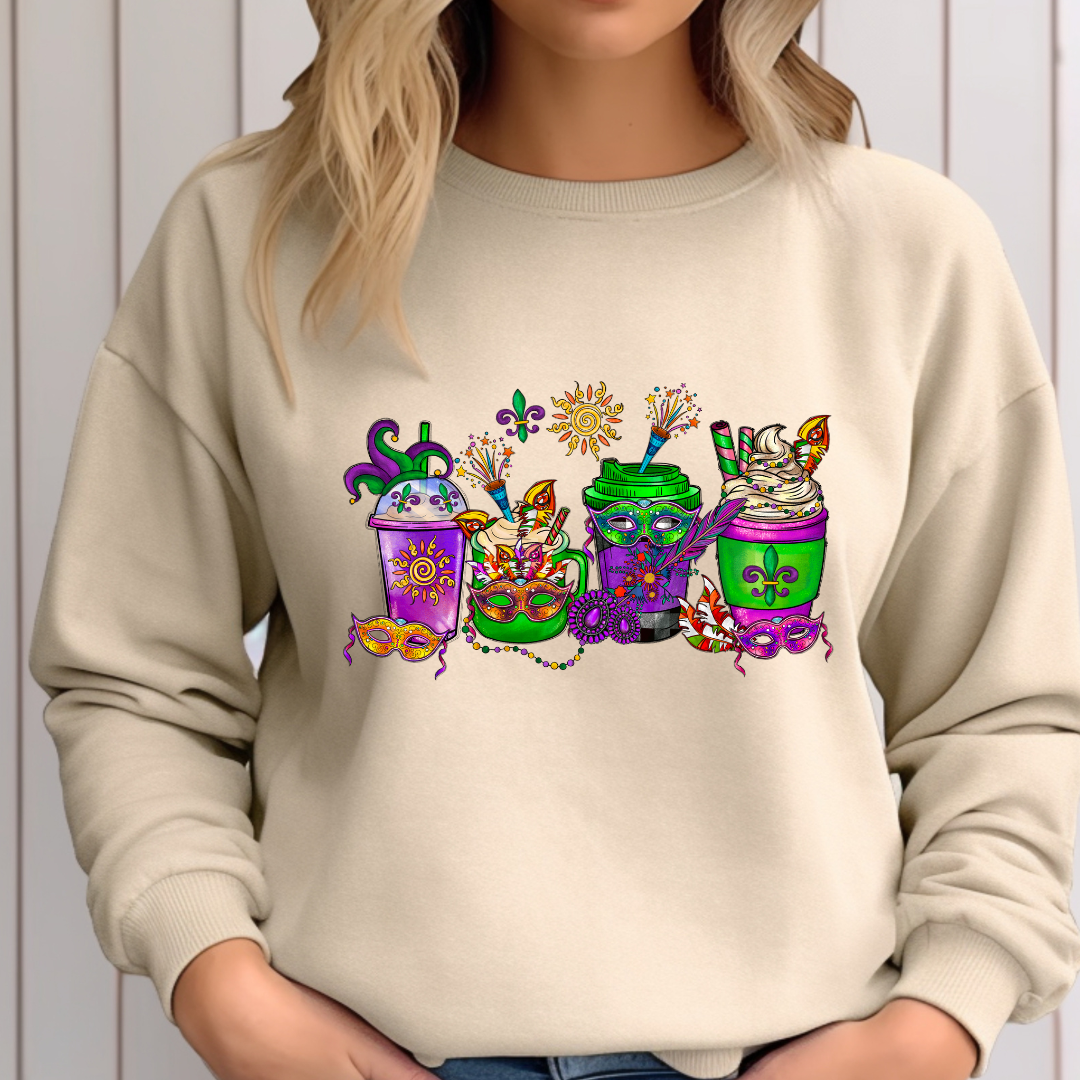 Mardi Gras Coffee Sweatshirt