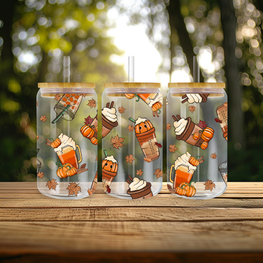 Halloween Starbucks Inspired Glass Tumbler