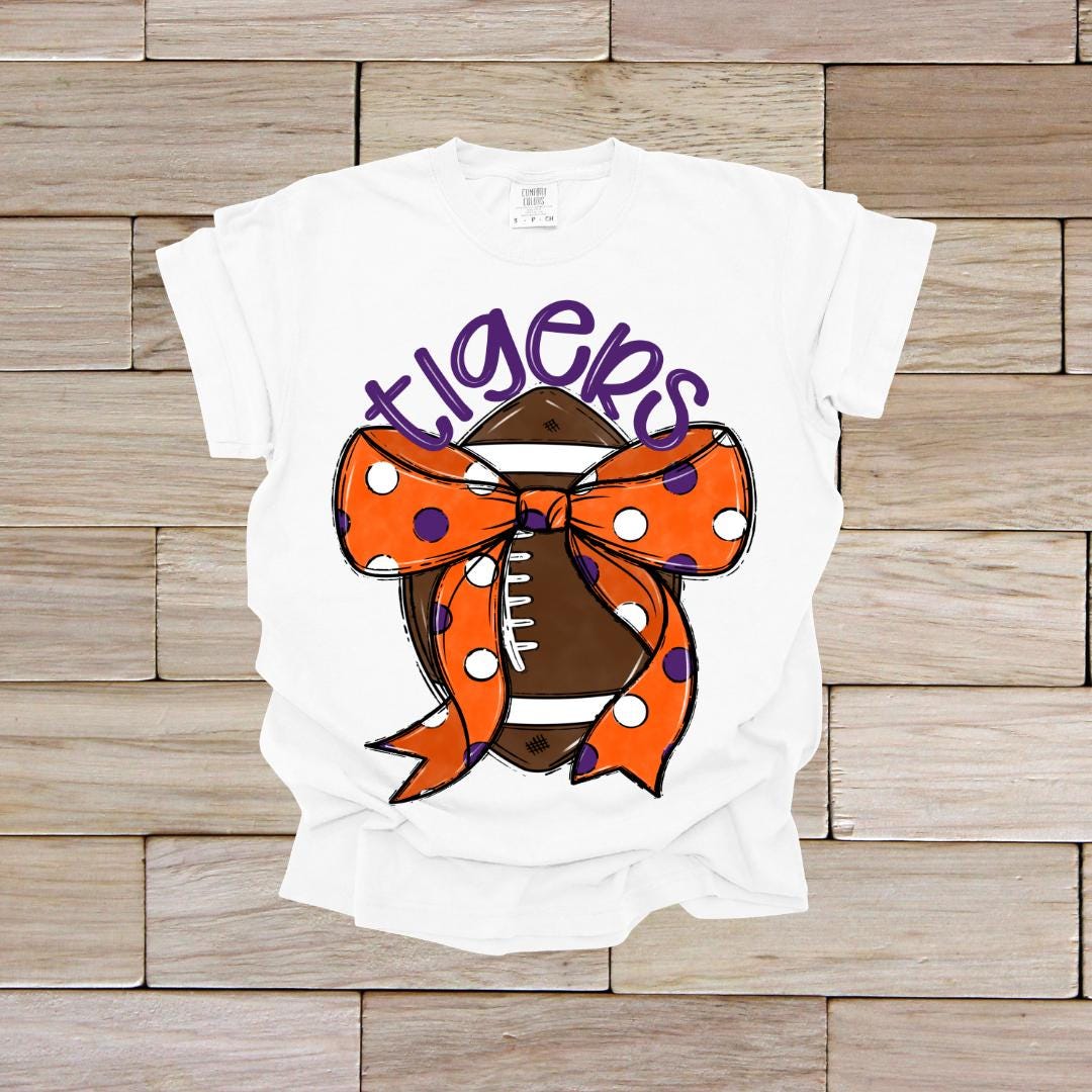 Clemson Football Shirt sweatshirt, Clemson Bow Shirt, Go Tigers, Clemson Football