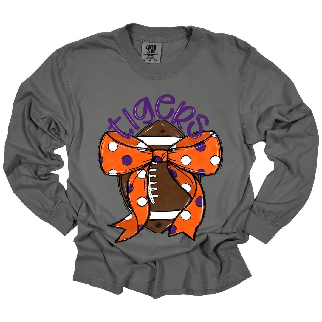 Clemson Football Shirt sweatshirt, Clemson Bow Shirt, Go Tigers, Clemson Football