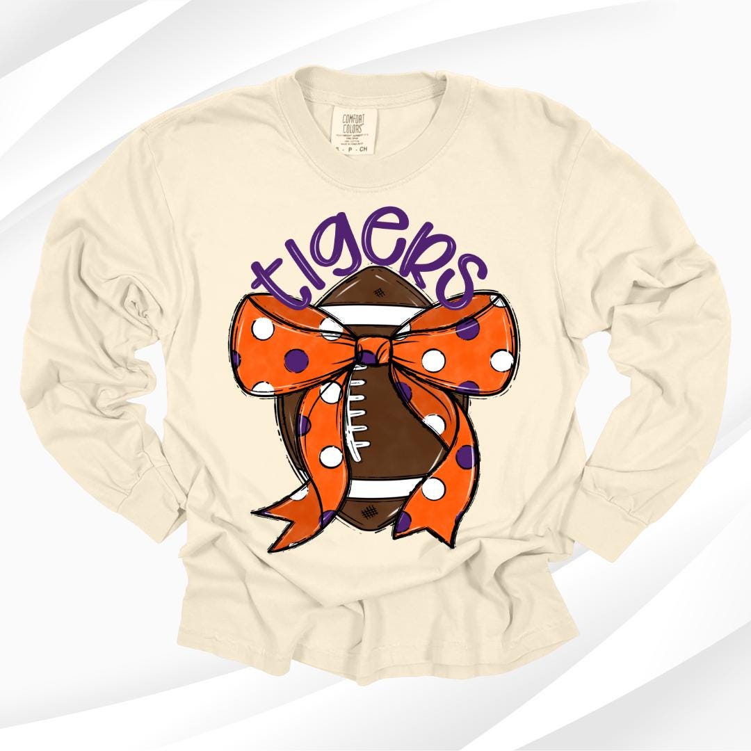 Clemson Football Shirt sweatshirt, Clemson Bow Shirt, Go Tigers, Clemson Football